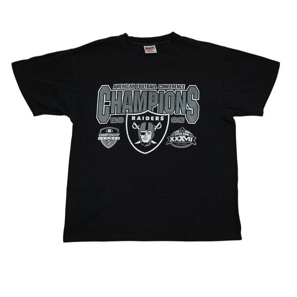 Vintage 2002 Raiders AFC Champions Super Bowl XXXVII Tee – Size XL - Picture 1 of 4